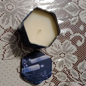 Blue Hexagonal Decorative Tin Candle - Scented Home Accent